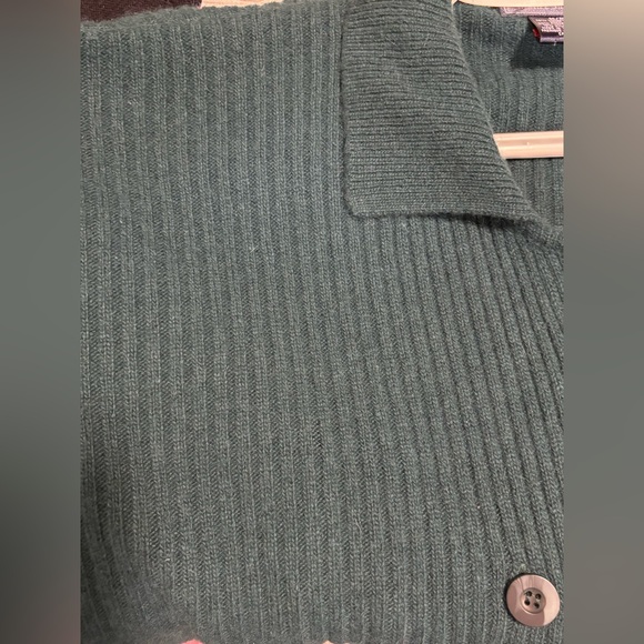 Vintage Daniel Hechter double breasted cardigan coat dark green pockets size M - Picture 6 of 8